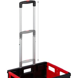 Produktbild für Einkaufstrolley Relaxdays mit Deckel, schwarz / rot, klappbar
