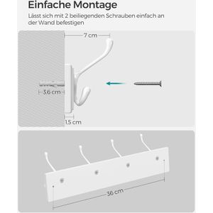 Produktbild für Garderobenleiste Songmics LHR30WT, weiß