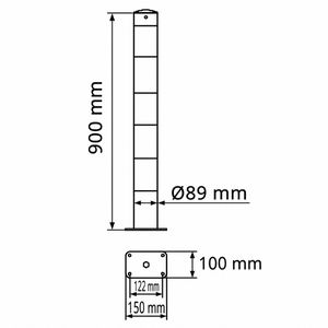 Produktbild für Absperrpfosten Schake 489PBG, schwarz/gelb, Metall