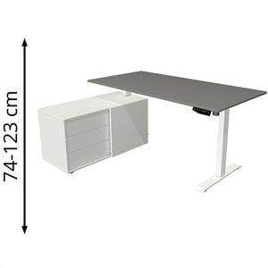 Produktbild für Schreibtisch Kerkmann Move 1, 2162, graphit, mit Sideboard