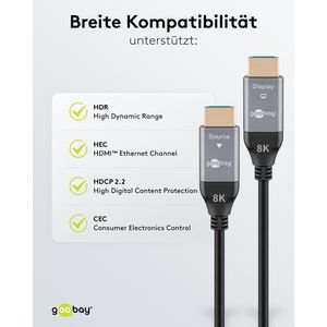 Produktbild für HDMI-Kabel Goobay 76274, HDMI 2.1, vergoldete Stecker