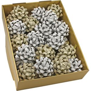 Geschenkschleife Präsent silber / gold Glitter