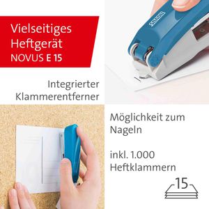 Produktbild für Heftgerät Novus Twinset E15/E210, 020-1876, inkl. Locher