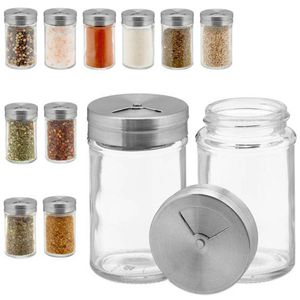 Produktbild für Gewürzgläser Relaxdays aus Glas, mit Edelstahldeckel