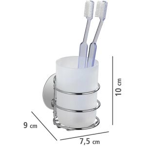 Produktbild für Zahnputzbecher Wenko Turbo-Loc, weiß, aus Kunststoff