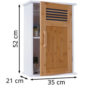 Produktbild für Bad-Hängeschrank Mendler HWC-A85, 57143, weiß / matt braun