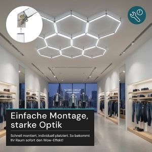 Produktbild für Deckenleuchte Luxula LX300330 Hexagon, weiß, LED