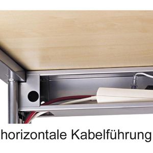 Produktbild für Schreibtisch Hammerbacher U-Serie, weiß / silber