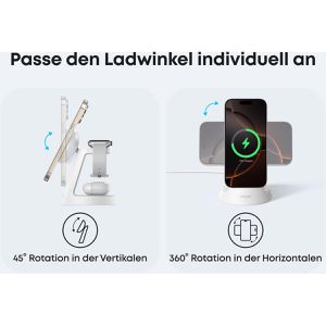 Produktbild für Ladestation Anker MagGo 3in1 Ständer Qi2, mit Magsafe, weiß
