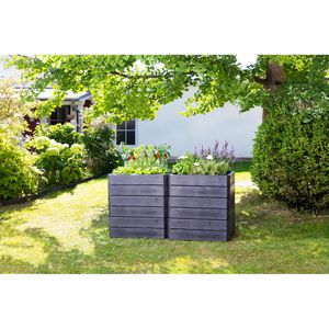 Produktbild für Hochbeet Garantia Ergo Vario 2 Wood, Kunststoff