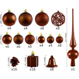 Produktbild für Weihnachtskugeln BRUBAKER 8000.11, braun