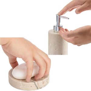 Produktbild für Badaccessoires-Set Navaris Stone, 3-teilig