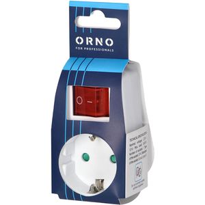 Produktbild für Steckdosenadapter Orno AE-13188, weiß, mit Schalter