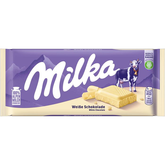 Milka Tafelschokolade Weisse Schokolade, 100g – Böttcher AG