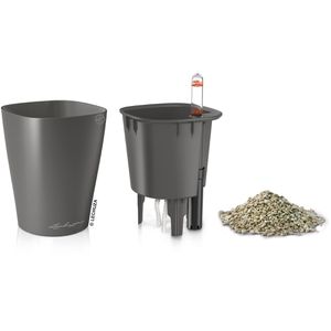 Produktbild für Übertopf Lechuza MINI-DELTINI, anthrazit metallic, 10x13x10 cm