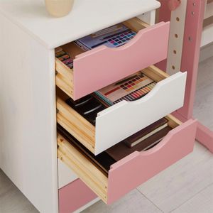 Produktbild für Rollcontainer Idimex Lagos, 2118, aus Holz, rosa / weiß