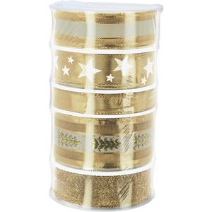Produktbild für Geschenkband Präsent Weihnachten, gold