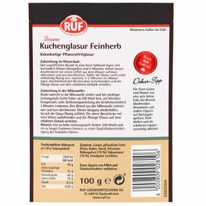Produktbild für Kuchenglasur RUF feinherb, Schokolade, braun