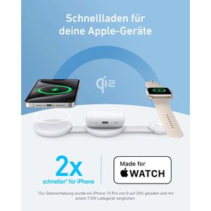 Produktbild für Ladestation Anker MagGo 3in1 faltbar, weiß