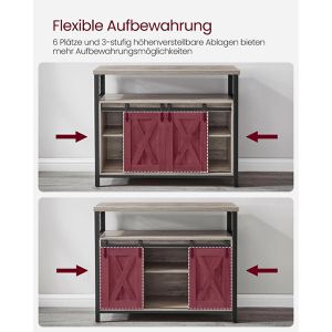 Produktbild für Sideboard Vasagle LSC092B02, aus Holz, graubraun