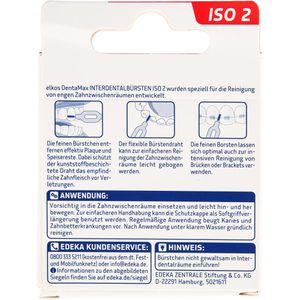 Produktbild für Interdentalbürsten elkos DentaMax Rot, ISO-Größe 2