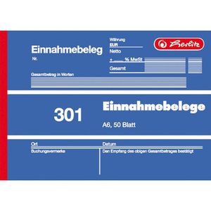 Produktbild für Einnahmebeleg Herlitz 301, 884601, A6 quer