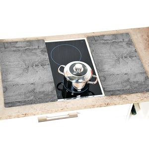 Produktbild für Herdabdeckplatte Kesper Betonoptik, aus Sicherheitsglas