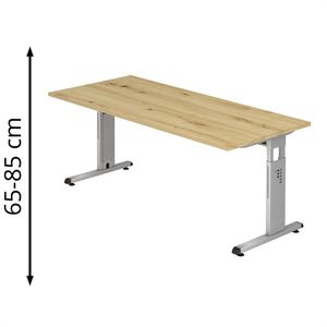 Schreibtisch Hammerbacher O-Serie, asteiche / silber