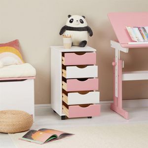 Produktbild für Rollcontainer Idimex Lagos, 2118, aus Holz, rosa / weiß