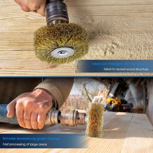 Produktbild für Drahtbürste S&amp;R 135.080.035, gewellt, Holz-Struktur-Bürste