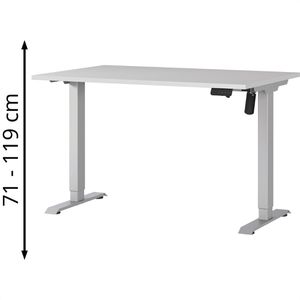 Produktbild für Schreibtisch Germania Profi 3.0, 8022-583, lichtgrau / silber