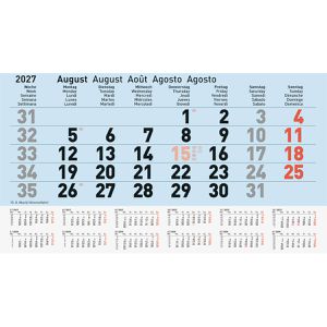 Produktbild für 3-Monatskalender Brunnen 1070210317, blau, mit Ferienübersicht