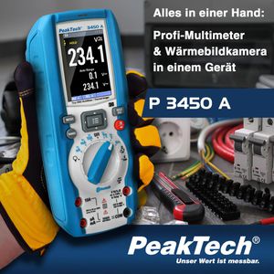 Produktbild für Multimeter PeakTech P 3450A, digital True RMS, App-fähig
