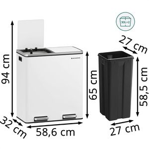 Produktbild für Mülleimer Songmics LTB60WT, weiß