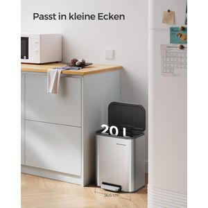 Produktbild für Mülleimer Songmics LTB542E20, silber
