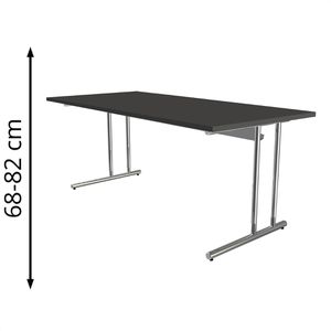 Produktbild für Schreibtisch Kerkmann Artline, anthrazit / chrom