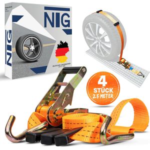 Produktbild für Spanngurt NTG für Autotransporte, mit Spitzhaken und Ratsche
