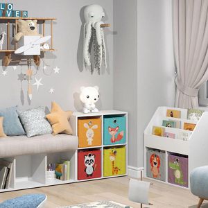 Produktbild für Bücherregal Vicco Tetra, weiß, mit 4 Faltboxen