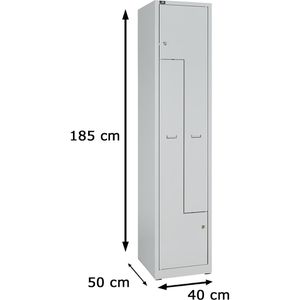 Produktbild für Spind Bisley-Light GL04Z-245, Z-Spind, lichtgrau