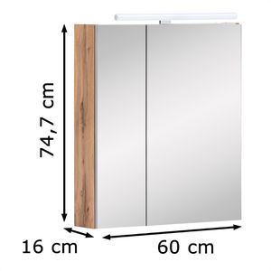 Produktbild für Spiegelschrank Schildmeyer Duo 146542, eiche