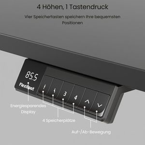 Produktbild für Schreibtisch FlexiSpot E5S, schwarz / grau