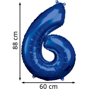 Produktbild für Luftballons Amscan 9907286, Riesenzahl 6, blau