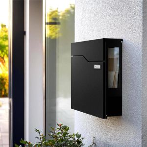 Produktbild für Briefkasten Metzler Hoffmann SF, schwarz, aus Stahl