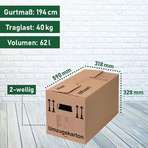 Produktbild für Umzugskartons BB-Verpackungen 2-wellig, 10 Stück
