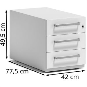 Produktbild für Rollcontainer Bisley Note, aus Metall, weiß