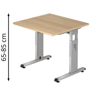 Produktbild für Schreibtisch Hammerbacher O-Serie, eiche / silber