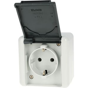 Produktbild für Steckdose Jung 820 W, WG 800, IP44, Aufputz