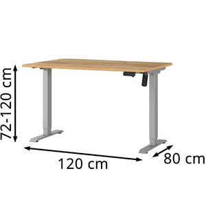 Produktbild für Schreibtisch Germania Profi 3.0, 8022-641, eiche / silber