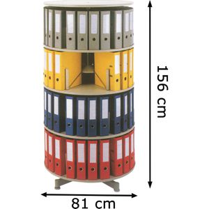Produktbild für Ordnerdrehsäule Reef RE081B4, lichtgrau, 4 Etagen