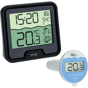Produktbild für Poolthermometer TFA 30.3066.01 Marbella, Funk, Set